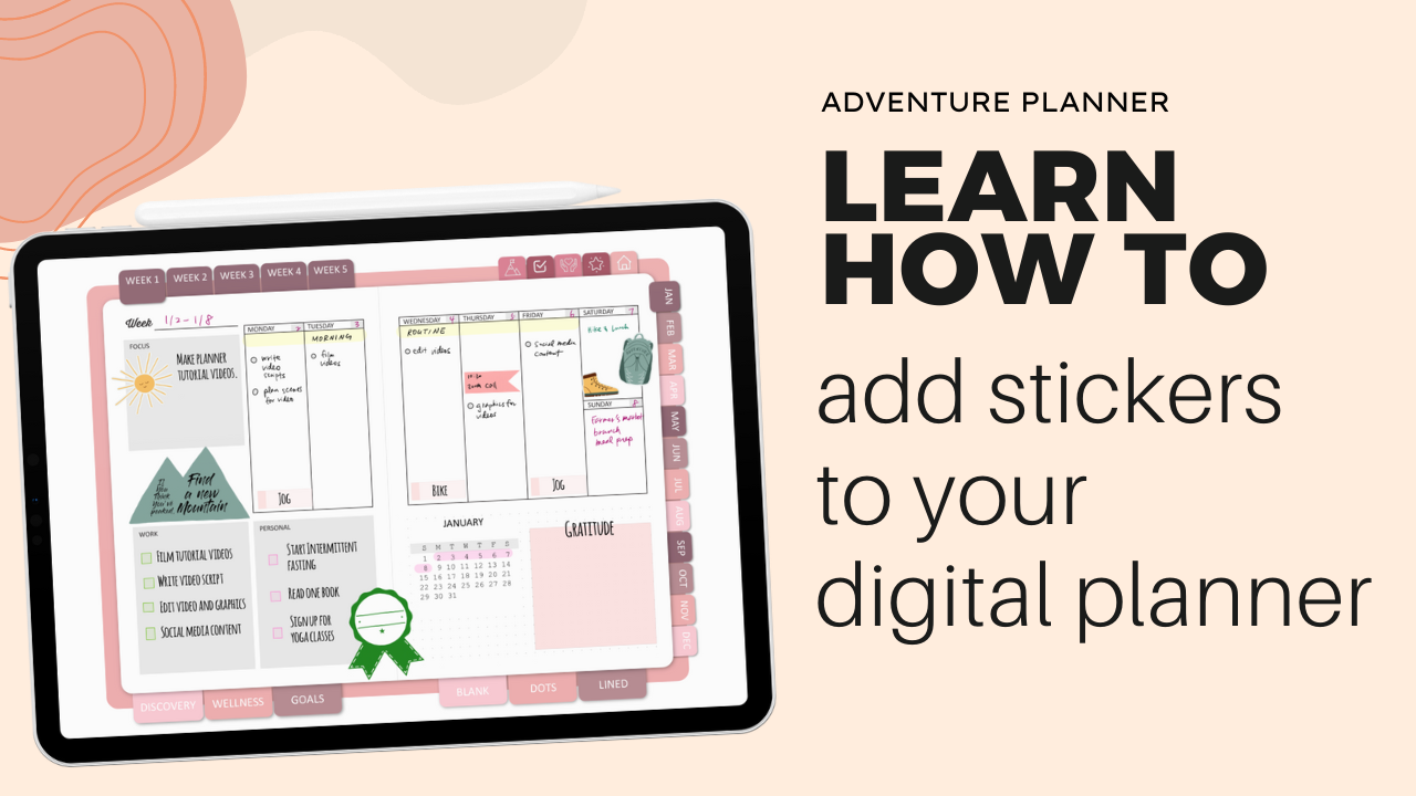 How to add stickers to your digital adventure planner